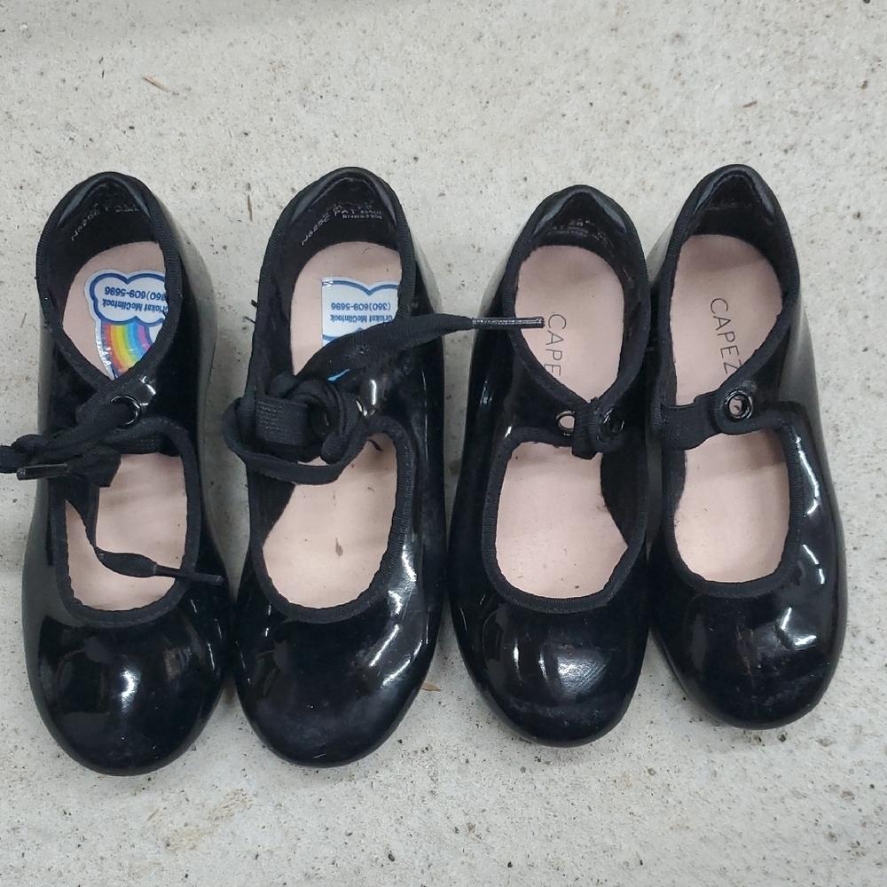 Capezio Shiny Black Kids Tap Shoes